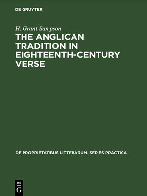 cover image of The Anglican tradition in eighteenth-century verse